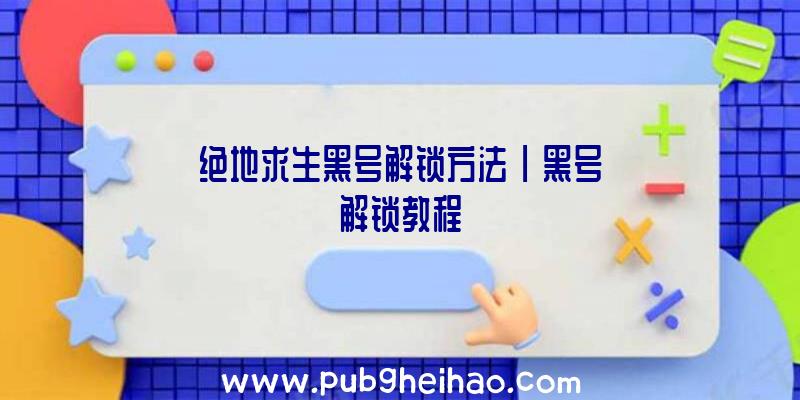 绝地求生黑号解锁方法